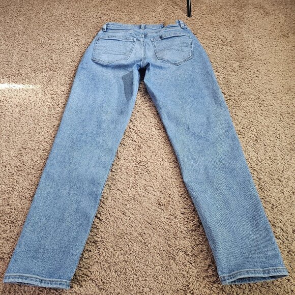 American Eagle Mom Jean Womens 2 High Rise Skinny Denim Light Wash Stretch - Picture 11 of 11